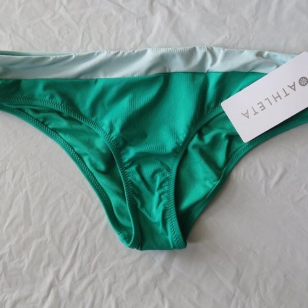 Athleta High Teal Chroma Bikini Bottoms Large